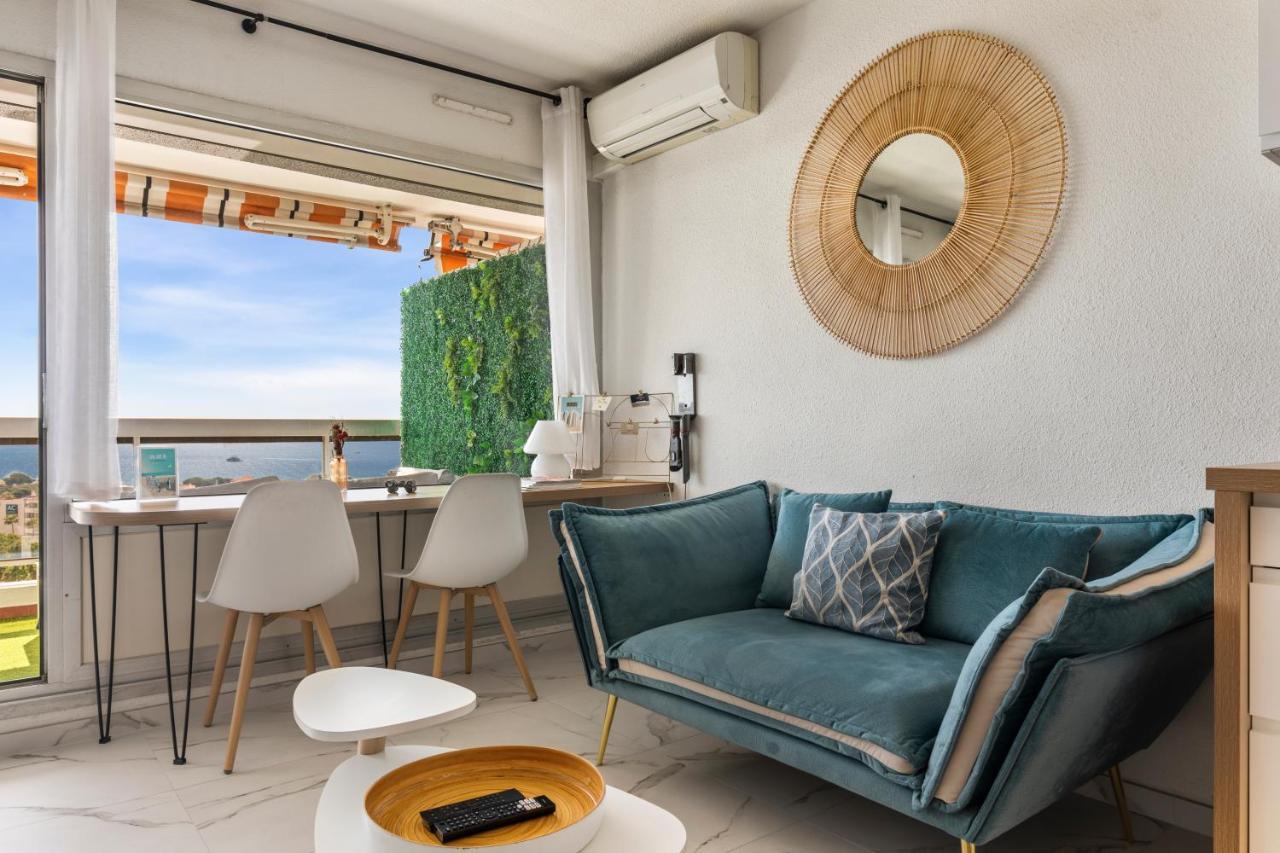 Vue Mer 180° Cocon A 7 Min De La Plage Piscine Ac Apartman Antibes Kültér fotó